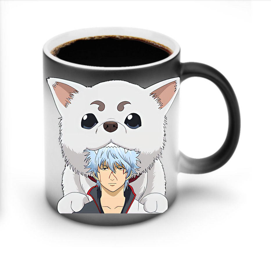 （画像用） ぎんたま 坂田銀時（さかたぎんとき） 神楽 志村新八（しむら しんぱち） GINTAMA Sakata Gintoki Kagura Shimura Shinpachi 温度変色マグカップ
