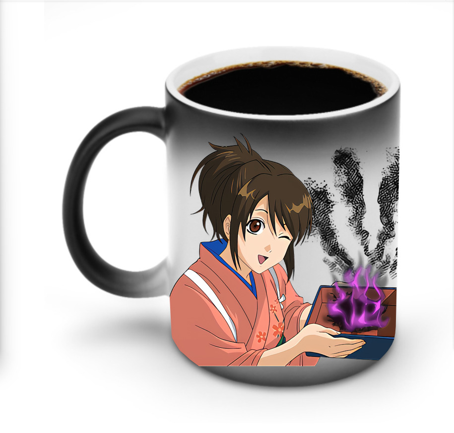 （画像用） ぎんたま 坂田銀時（さかたぎんとき） 神楽 志村新八（しむら しんぱち） GINTAMA Sakata Gintoki Kagura Shimura Shinpachi 温度変色マグカップ
