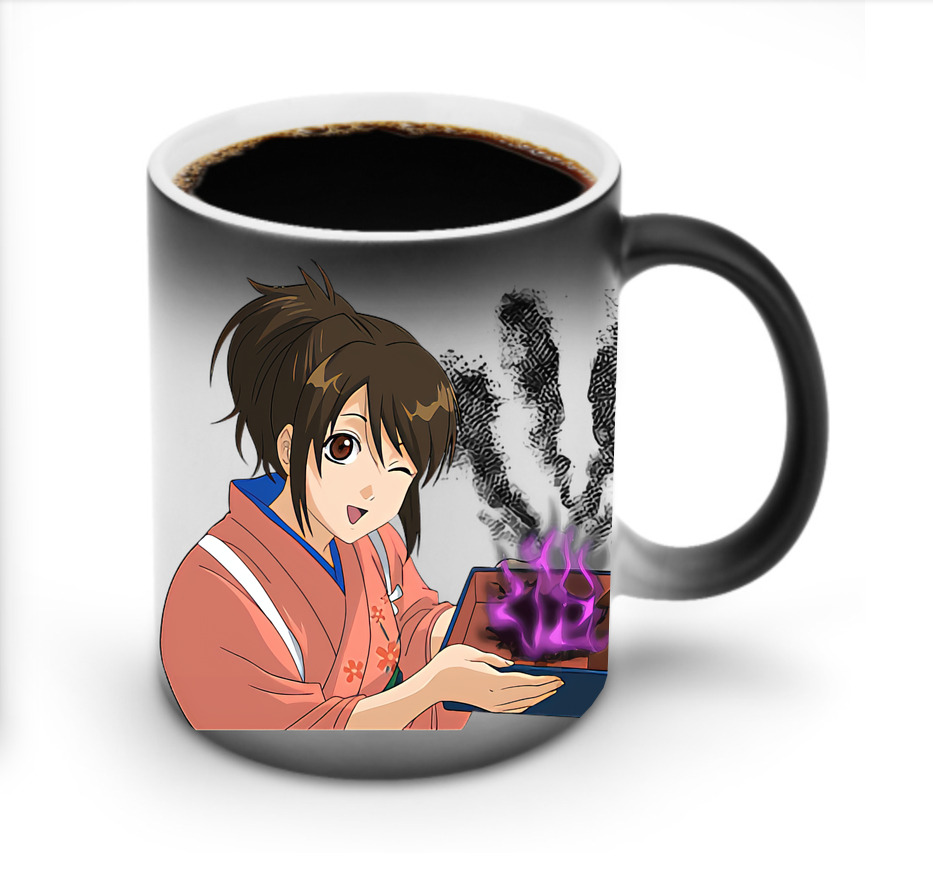 （画像用） ぎんたま 坂田銀時（さかたぎんとき） 神楽 志村新八（しむら しんぱち） GINTAMA Sakata Gintoki Kagura Shimura Shinpachi 温度変色マグカップ