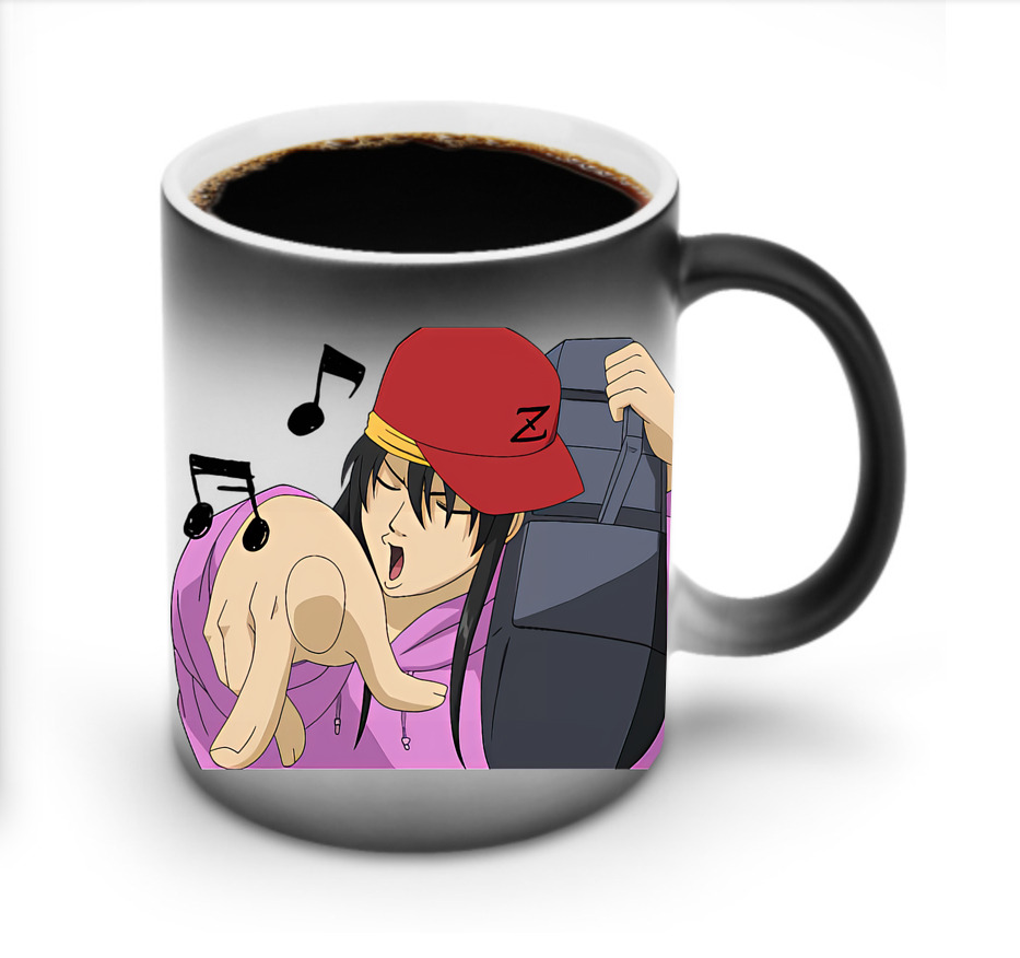 （画像用） ぎんたま 坂田銀時（さかたぎんとき） 神楽 志村新八（しむら しんぱち） GINTAMA Sakata Gintoki Kagura Shimura Shinpachi 温度変色マグカップ