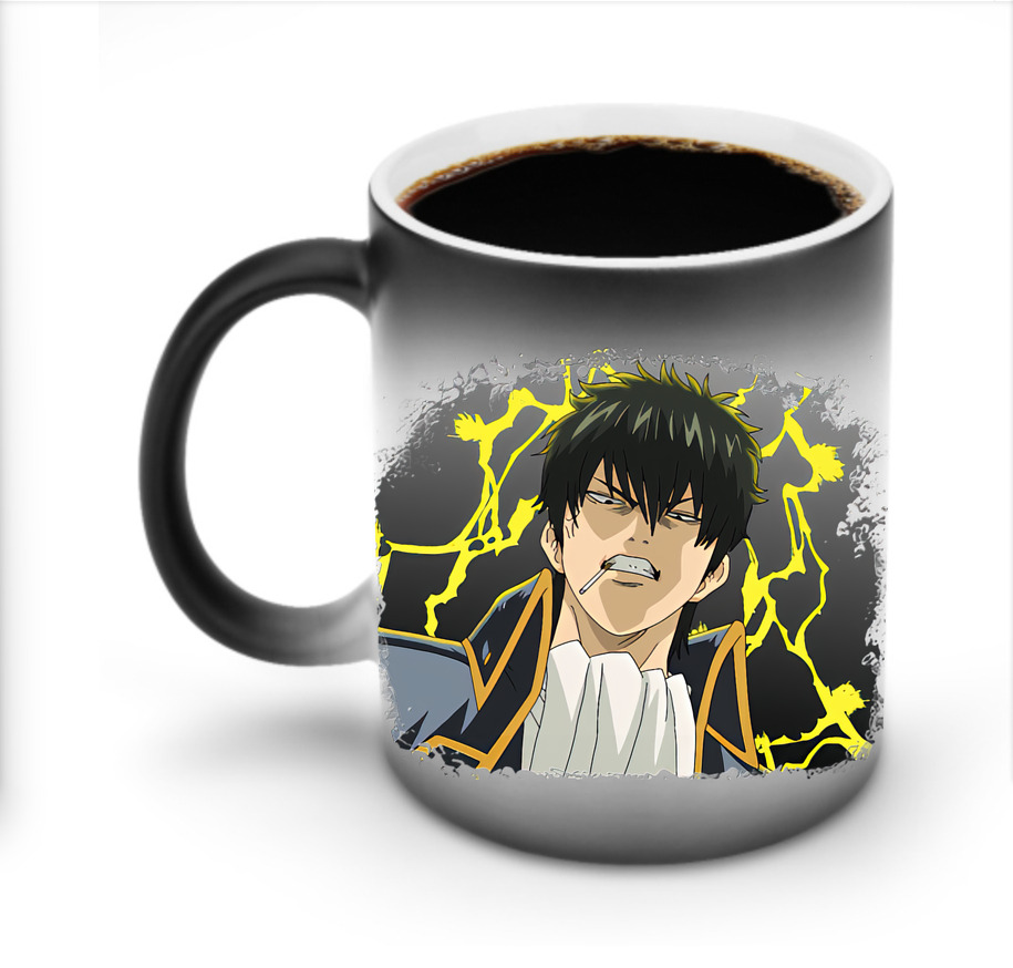 （画像用） ぎんたま 坂田銀時（さかたぎんとき） 神楽 志村新八（しむら しんぱち） GINTAMA Sakata Gintoki Kagura Shimura Shinpachi 温度変色マグカップ