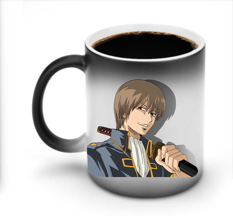 （画像用） ぎんたま 坂田銀時（さかたぎんとき） 神楽 志村新八（しむら しんぱち） GINTAMA Sakata Gintoki Kagura Shimura Shinpachi 温度変色マグカップ
