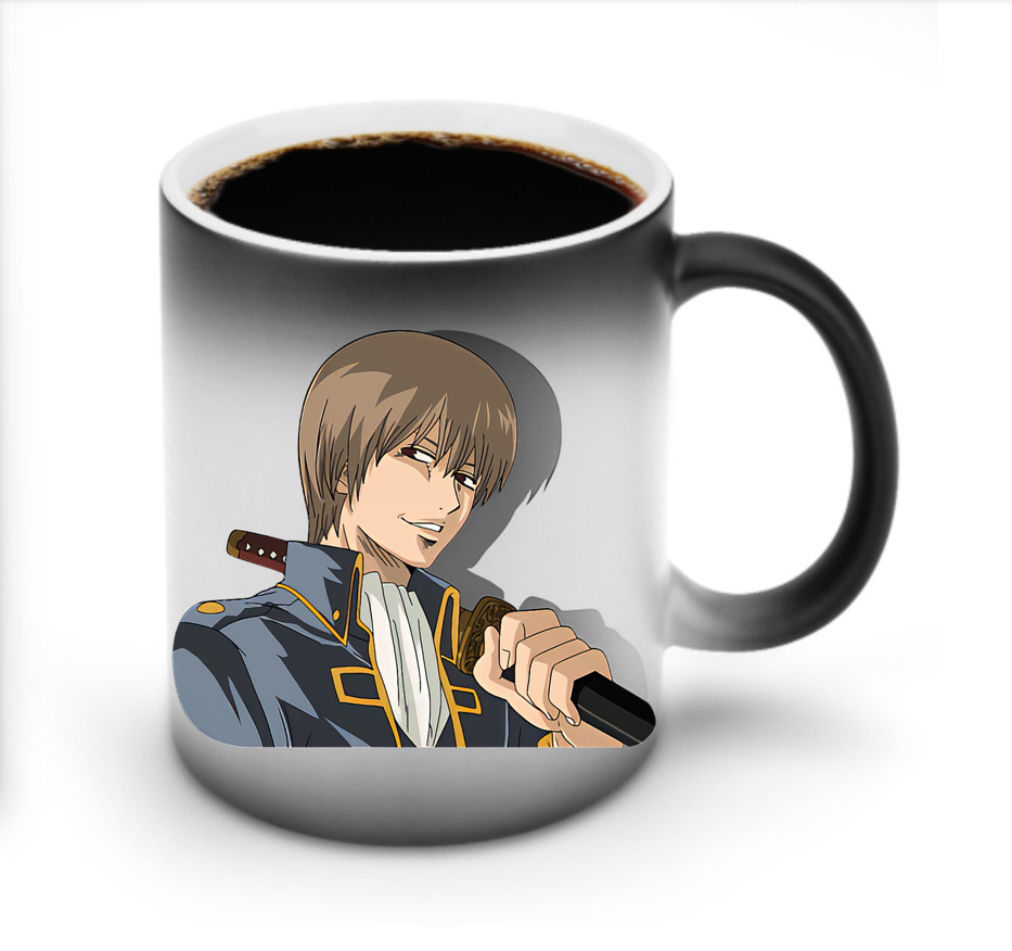 （画像用） ぎんたま 坂田銀時（さかたぎんとき） 神楽 志村新八（しむら しんぱち） GINTAMA Sakata Gintoki Kagura Shimura Shinpachi 温度変色マグカップ