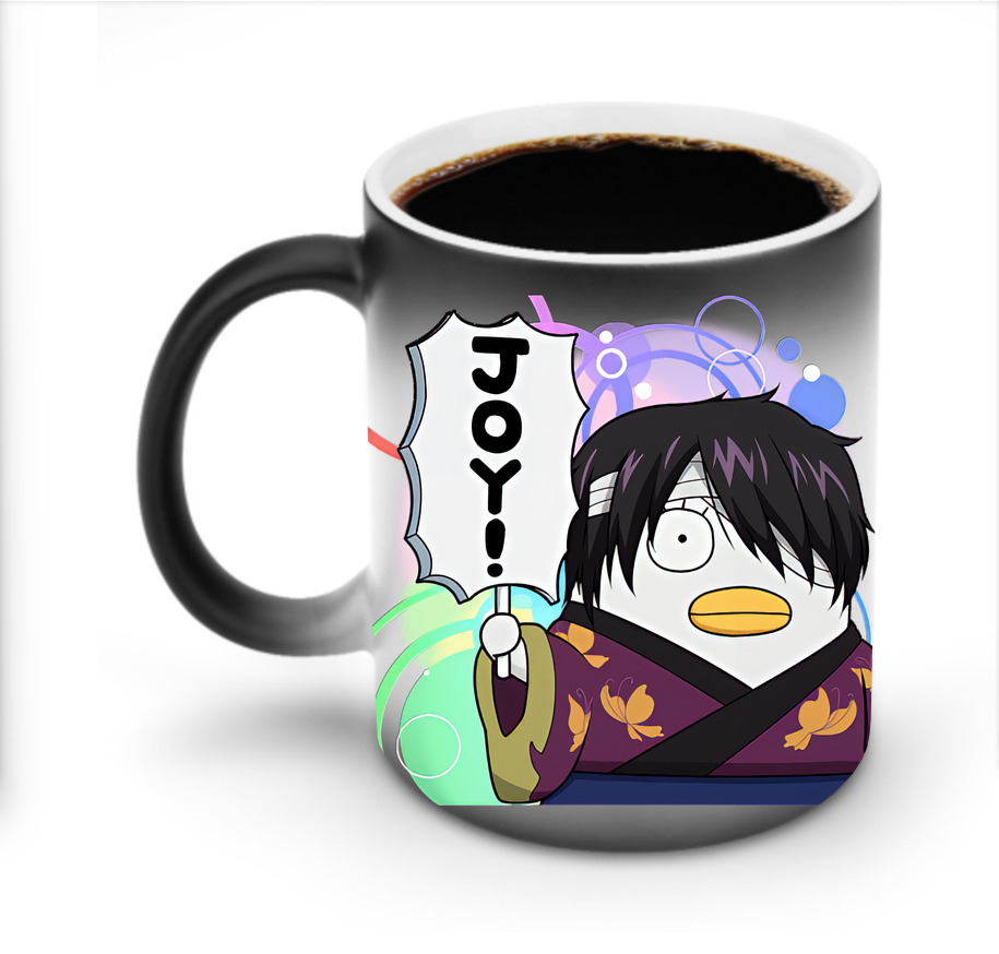 （画像用） ぎんたま 坂田銀時（さかたぎんとき） 神楽 志村新八（しむら しんぱち） GINTAMA Sakata Gintoki Kagura Shimura Shinpachi 温度変色マグカップ