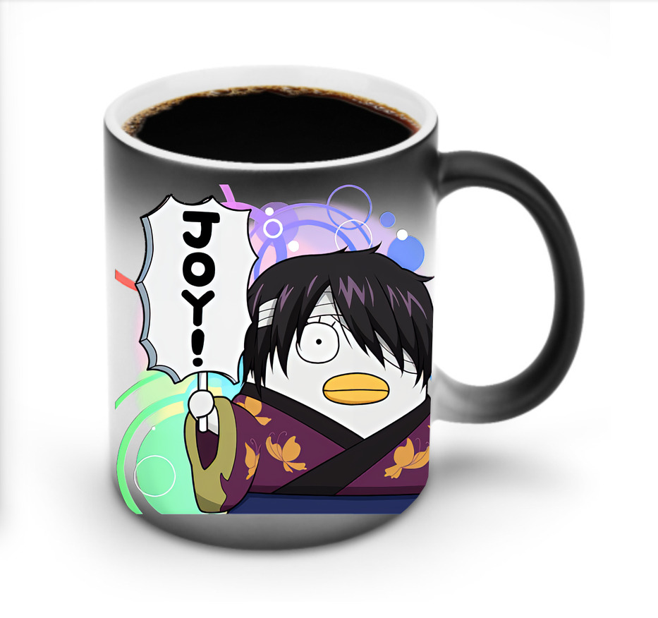 （画像用） ぎんたま 坂田銀時（さかたぎんとき） 神楽 志村新八（しむら しんぱち） GINTAMA Sakata Gintoki Kagura Shimura Shinpachi 温度変色マグカップ