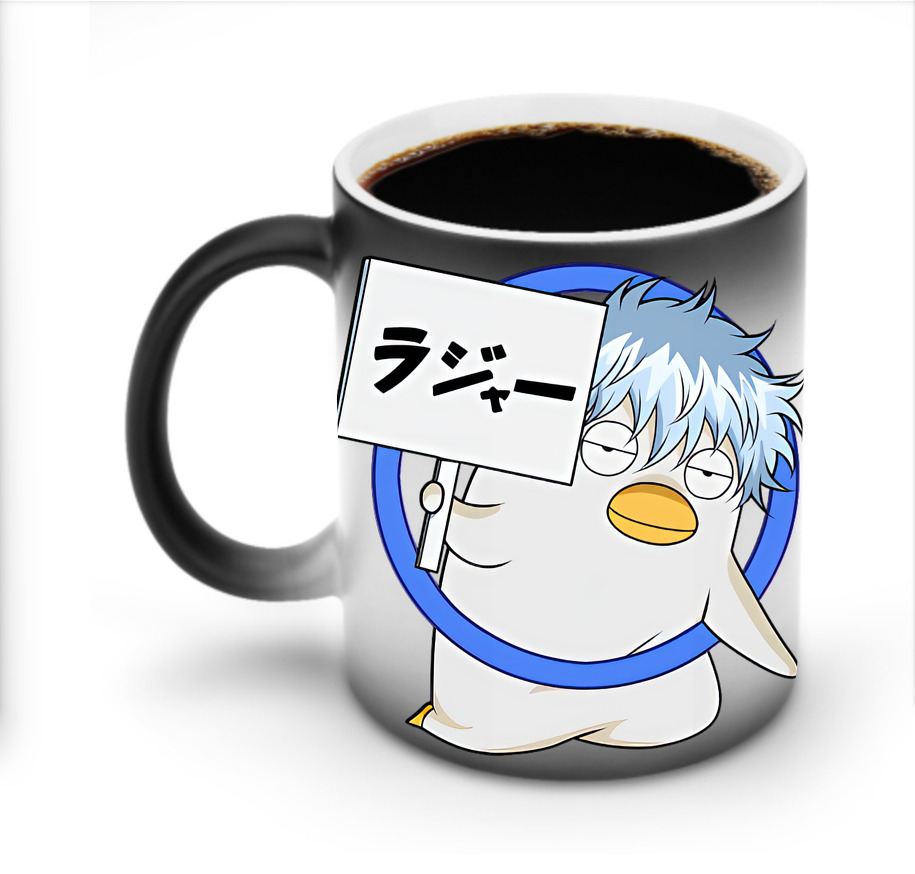 （画像用） ぎんたま 坂田銀時（さかたぎんとき） 神楽 志村新八（しむら しんぱち） GINTAMA Sakata Gintoki Kagura Shimura Shinpachi 温度変色マグカップ