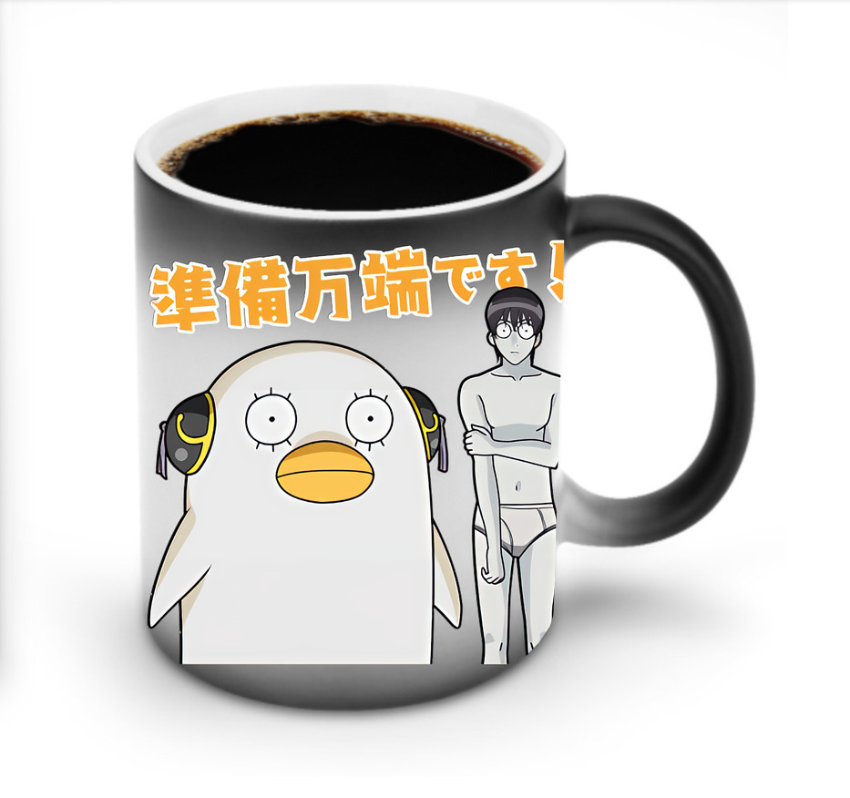 （画像用） ぎんたま 坂田銀時（さかたぎんとき） 神楽 志村新八（しむら しんぱち） GINTAMA Sakata Gintoki Kagura Shimura Shinpachi 温度変色マグカップ