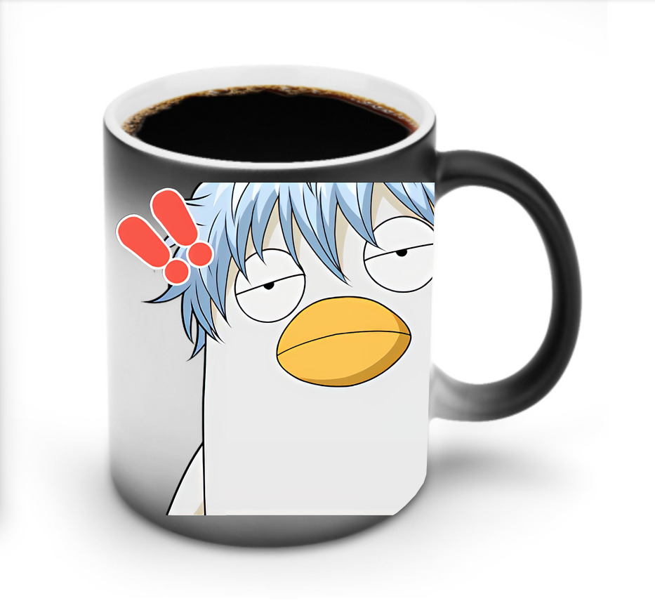 （画像用） ぎんたま 坂田銀時（さかたぎんとき） 神楽 志村新八（しむら しんぱち） GINTAMA Sakata Gintoki Kagura Shimura Shinpachi 温度変色マグカップ