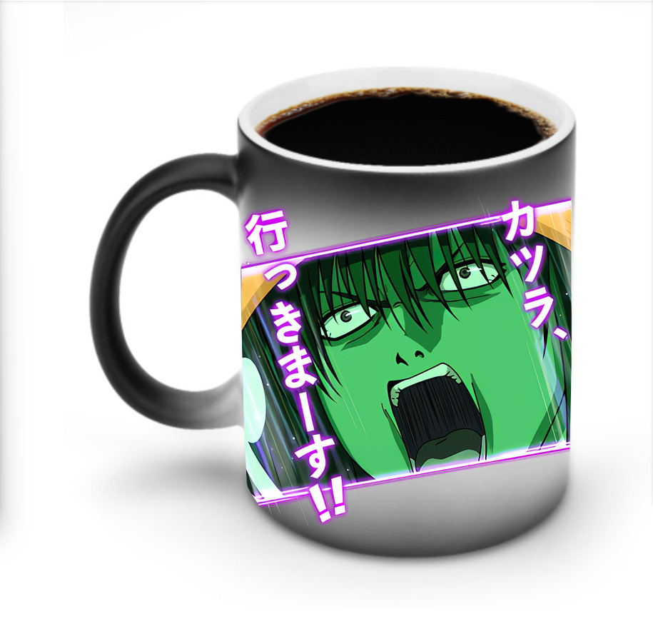 （画像用） ぎんたま 坂田銀時（さかたぎんとき） 神楽 志村新八（しむら しんぱち） GINTAMA Sakata Gintoki Kagura Shimura Shinpachi 温度変色マグカップ