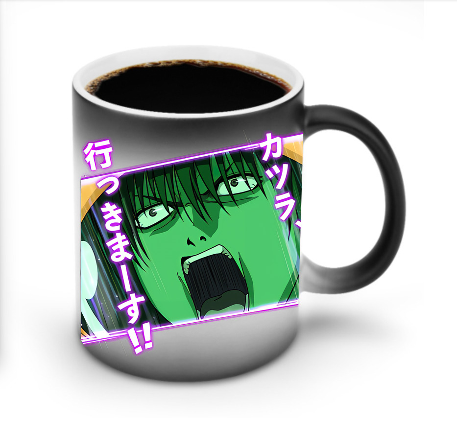 （画像用） ぎんたま 坂田銀時（さかたぎんとき） 神楽 志村新八（しむら しんぱち） GINTAMA Sakata Gintoki Kagura Shimura Shinpachi 温度変色マグカップ