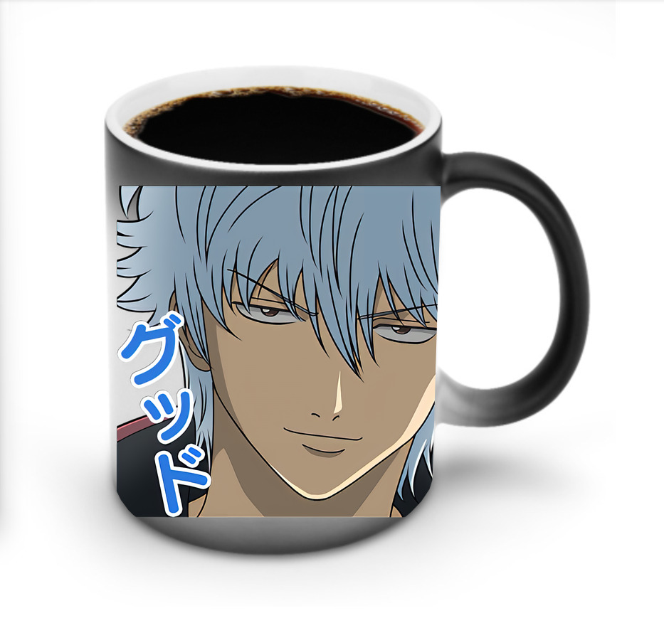 （画像用） ぎんたま 坂田銀時（さかたぎんとき） 神楽 志村新八（しむら しんぱち） GINTAMA Sakata Gintoki Kagura Shimura Shinpachi 温度変色マグカップ