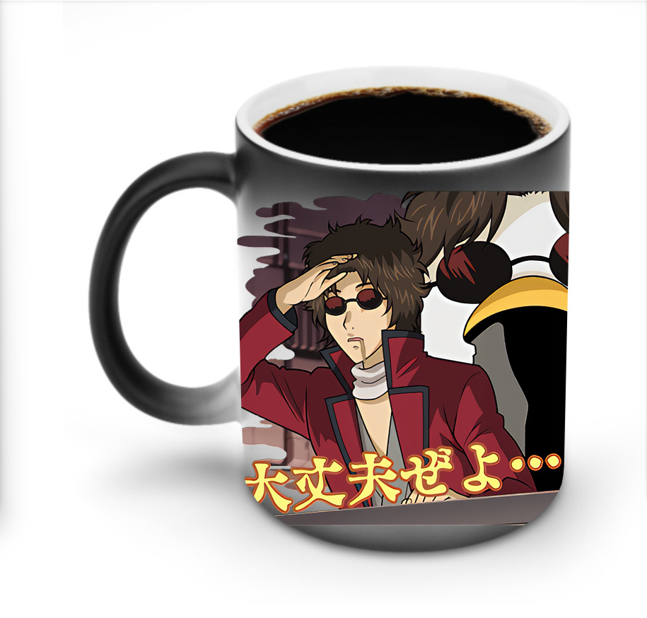 （画像用） ぎんたま 坂田銀時（さかたぎんとき） 神楽 志村新八（しむら しんぱち） GINTAMA Sakata Gintoki Kagura Shimura Shinpachi 温度変色マグカップ