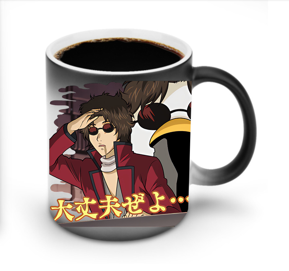（画像用） ぎんたま 坂田銀時（さかたぎんとき） 神楽 志村新八（しむら しんぱち） GINTAMA Sakata Gintoki Kagura Shimura Shinpachi 温度変色マグカップ