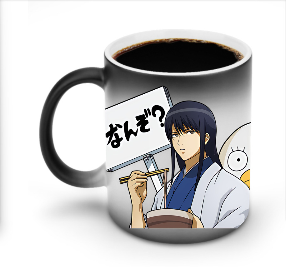 （画像用） ぎんたま 坂田銀時（さかたぎんとき） 神楽 志村新八（しむら しんぱち） GINTAMA Sakata Gintoki Kagura Shimura Shinpachi 温度変色マグカップ