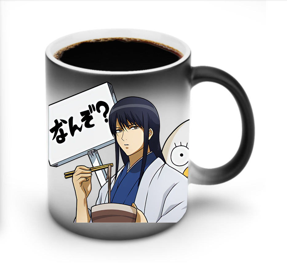 （画像用） ぎんたま 坂田銀時（さかたぎんとき） 神楽 志村新八（しむら しんぱち） GINTAMA Sakata Gintoki Kagura Shimura Shinpachi 温度変色マグカップ