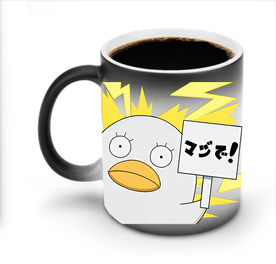 （画像用） ぎんたま 坂田銀時（さかたぎんとき） 神楽 志村新八（しむら しんぱち） GINTAMA Sakata Gintoki Kagura Shimura Shinpachi 温度変色マグカップ