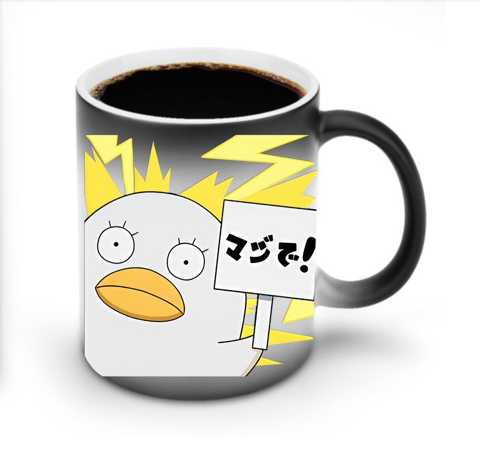 （画像用） ぎんたま 坂田銀時（さかたぎんとき） 神楽 志村新八（しむら しんぱち） GINTAMA Sakata Gintoki Kagura Shimura Shinpachi 温度変色マグカップ