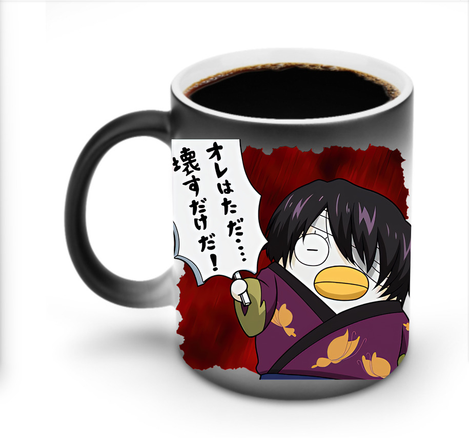 （画像用） ぎんたま 坂田銀時（さかたぎんとき） 神楽 志村新八（しむら しんぱち） GINTAMA Sakata Gintoki Kagura Shimura Shinpachi 温度変色マグカップ