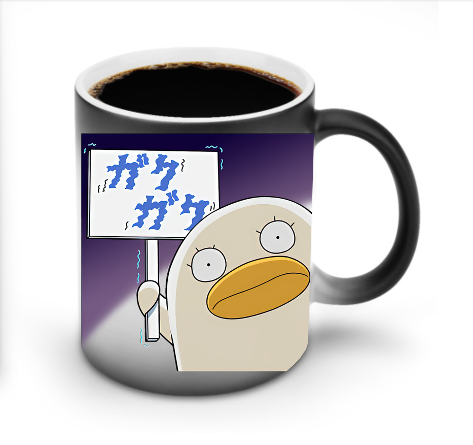 （画像用） ぎんたま 坂田銀時（さかたぎんとき） 神楽 志村新八（しむら しんぱち） GINTAMA Sakata Gintoki Kagura Shimura Shinpachi 温度変色マグカップ