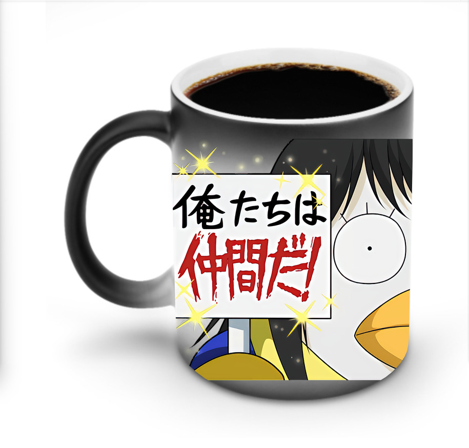 （画像用） ぎんたま 坂田銀時（さかたぎんとき） 神楽 志村新八（しむら しんぱち） GINTAMA Sakata Gintoki Kagura Shimura Shinpachi 温度変色マグカップ