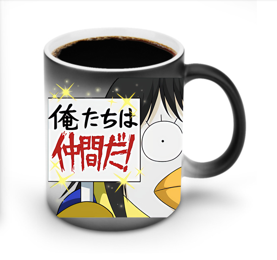（画像用） ぎんたま 坂田銀時（さかたぎんとき） 神楽 志村新八（しむら しんぱち） GINTAMA Sakata Gintoki Kagura Shimura Shinpachi 温度変色マグカップ