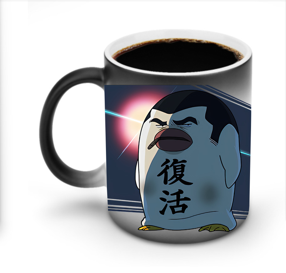 （画像用） ぎんたま 坂田銀時（さかたぎんとき） 神楽 志村新八（しむら しんぱち） GINTAMA Sakata Gintoki Kagura Shimura Shinpachi 温度変色マグカップ