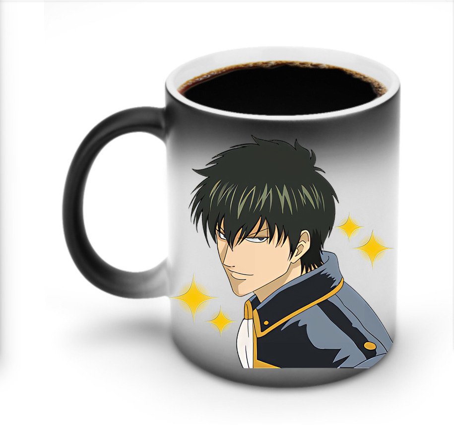 （画像用） ぎんたま 坂田銀時（さかたぎんとき） 神楽 志村新八（しむら しんぱち） GINTAMA Sakata Gintoki Kagura Shimura Shinpachi 温度変色マグカップ