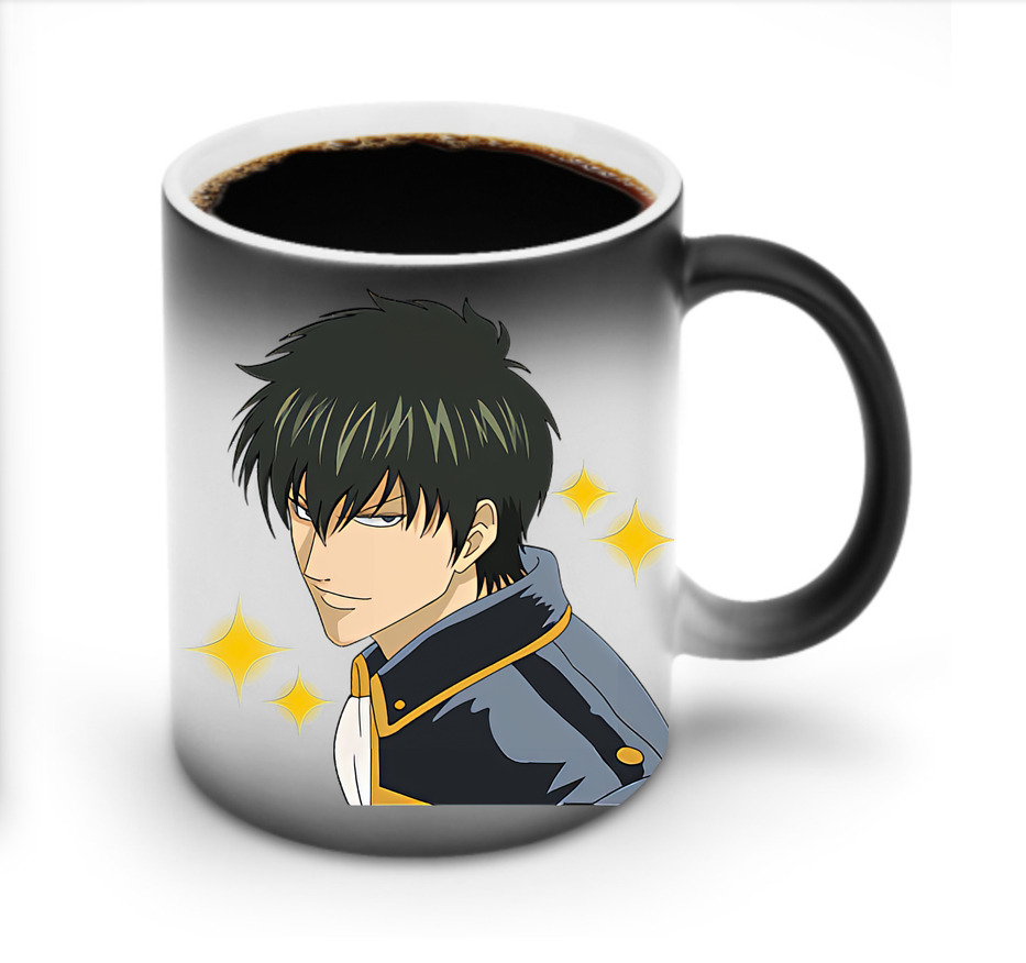 （画像用） ぎんたま 坂田銀時（さかたぎんとき） 神楽 志村新八（しむら しんぱち） GINTAMA Sakata Gintoki Kagura Shimura Shinpachi 温度変色マグカップ