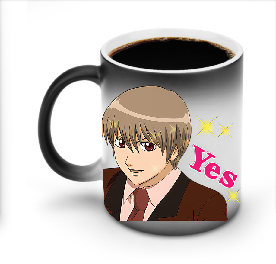 （画像用） ぎんたま 坂田銀時（さかたぎんとき） 神楽 志村新八（しむら しんぱち） GINTAMA Sakata Gintoki Kagura Shimura Shinpachi 温度変色マグカップ