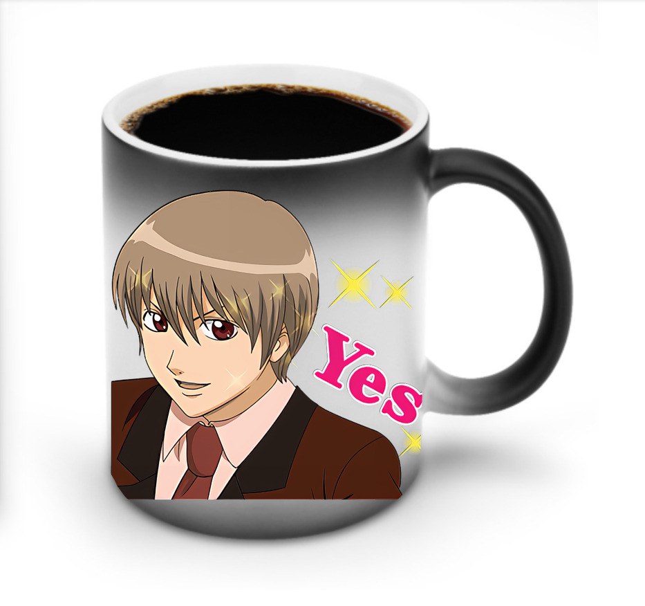 （画像用） ぎんたま 坂田銀時（さかたぎんとき） 神楽 志村新八（しむら しんぱち） GINTAMA Sakata Gintoki Kagura Shimura Shinpachi 温度変色マグカップ