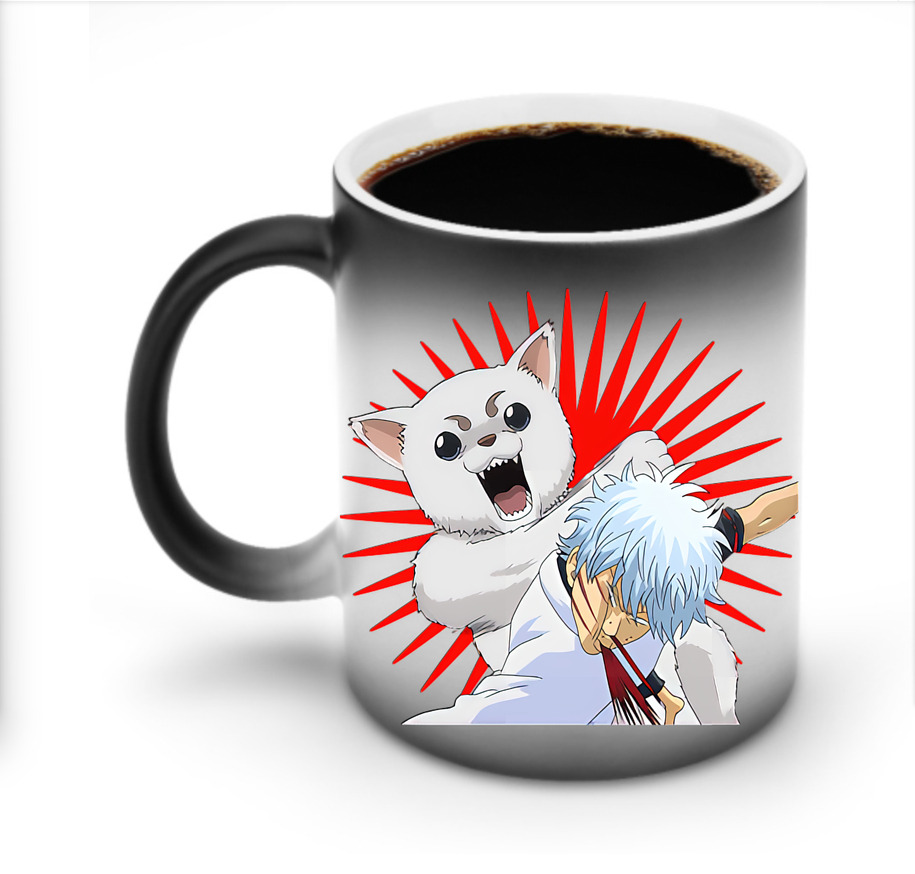 （画像用） ぎんたま 坂田銀時（さかたぎんとき） 神楽 志村新八（しむら しんぱち） GINTAMA Sakata Gintoki Kagura Shimura Shinpachi 温度変色マグカップ