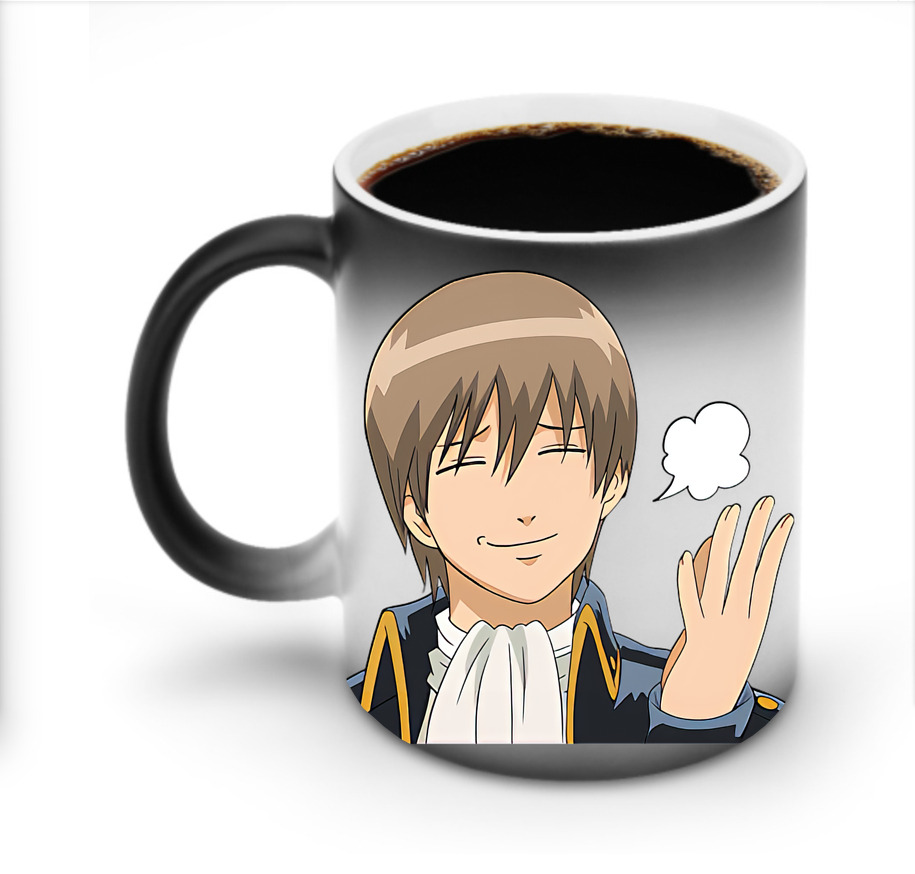 （画像用） ぎんたま 坂田銀時（さかたぎんとき） 神楽 志村新八（しむら しんぱち） GINTAMA Sakata Gintoki Kagura Shimura Shinpachi 温度変色マグカップ