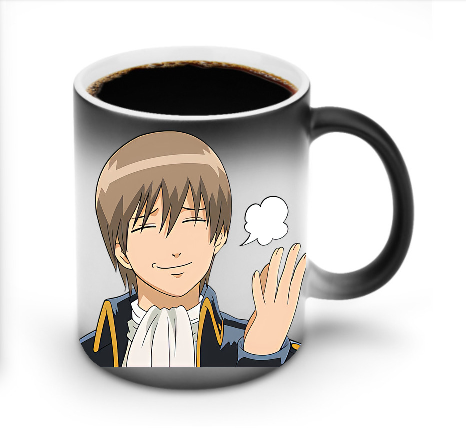 （画像用） ぎんたま 坂田銀時（さかたぎんとき） 神楽 志村新八（しむら しんぱち） GINTAMA Sakata Gintoki Kagura Shimura Shinpachi 温度変色マグカップ