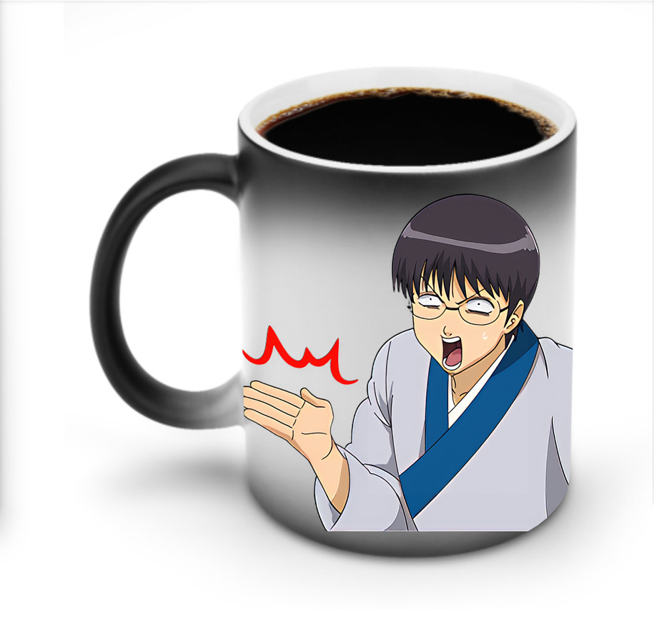 （画像用） ぎんたま 坂田銀時（さかたぎんとき） 神楽 志村新八（しむら しんぱち） GINTAMA Sakata Gintoki Kagura Shimura Shinpachi 温度変色マグカップ
