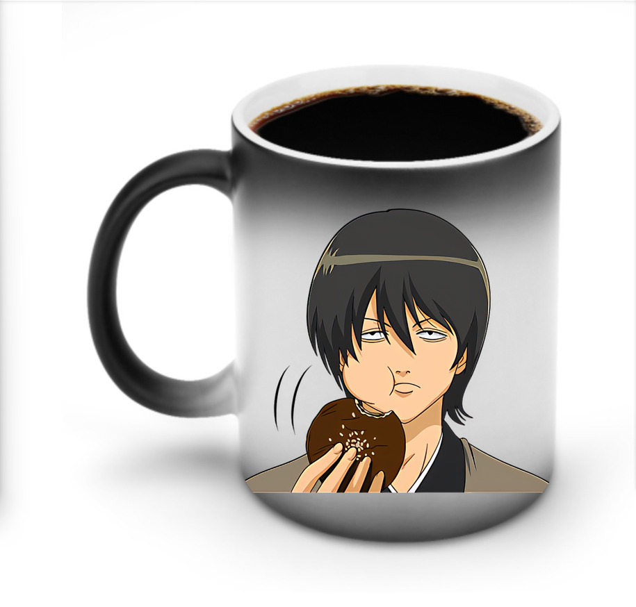 （画像用） ぎんたま 坂田銀時（さかたぎんとき） 神楽 志村新八（しむら しんぱち） GINTAMA Sakata Gintoki Kagura Shimura Shinpachi 温度変色マグカップ