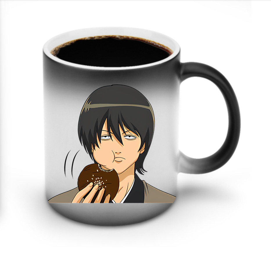 （画像用） ぎんたま 坂田銀時（さかたぎんとき） 神楽 志村新八（しむら しんぱち） GINTAMA Sakata Gintoki Kagura Shimura Shinpachi 温度変色マグカップ