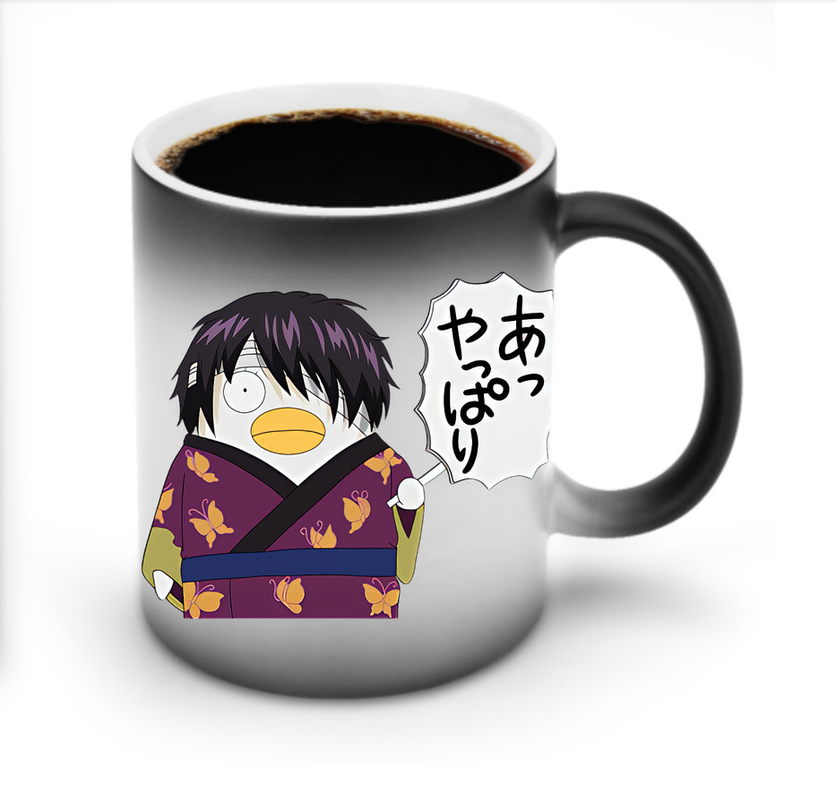 （画像用） ぎんたま 坂田銀時（さかたぎんとき） 神楽 志村新八（しむら しんぱち） GINTAMA Sakata Gintoki Kagura Shimura Shinpachi 温度変色マグカップ