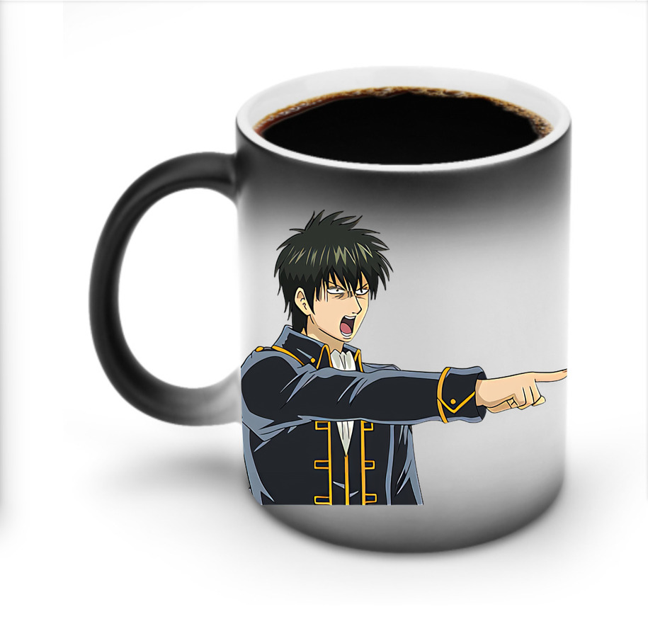 （画像用） ぎんたま 坂田銀時（さかたぎんとき） 神楽 志村新八（しむら しんぱち） GINTAMA Sakata Gintoki Kagura Shimura Shinpachi 温度変色マグカップ