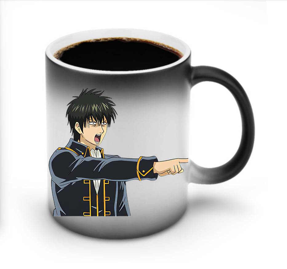 （画像用） ぎんたま 坂田銀時（さかたぎんとき） 神楽 志村新八（しむら しんぱち） GINTAMA Sakata Gintoki Kagura Shimura Shinpachi 温度変色マグカップ