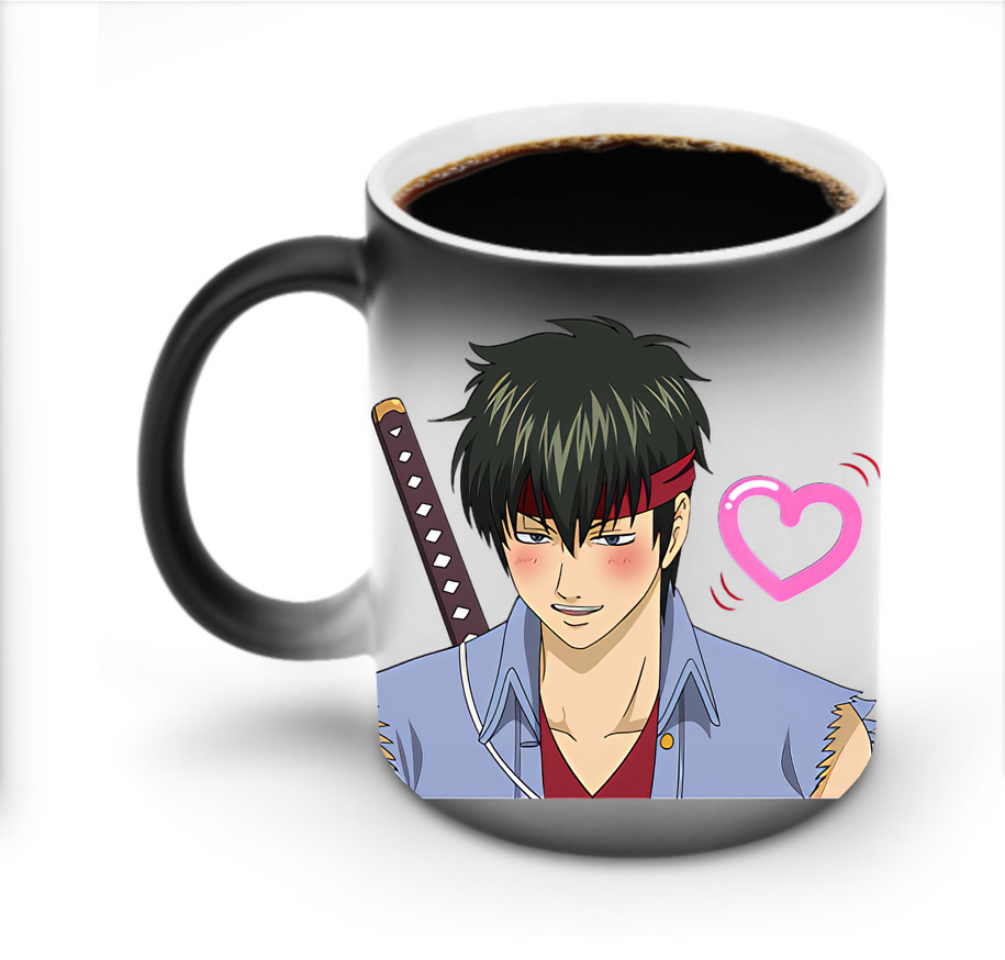 （画像用） ぎんたま 坂田銀時（さかたぎんとき） 神楽 志村新八（しむら しんぱち） GINTAMA Sakata Gintoki Kagura Shimura Shinpachi 温度変色マグカップ