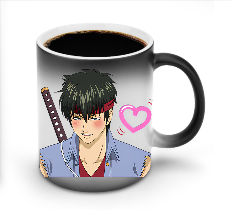 （画像用） ぎんたま 坂田銀時（さかたぎんとき） 神楽 志村新八（しむら しんぱち） GINTAMA Sakata Gintoki Kagura Shimura Shinpachi 温度変色マグカップ