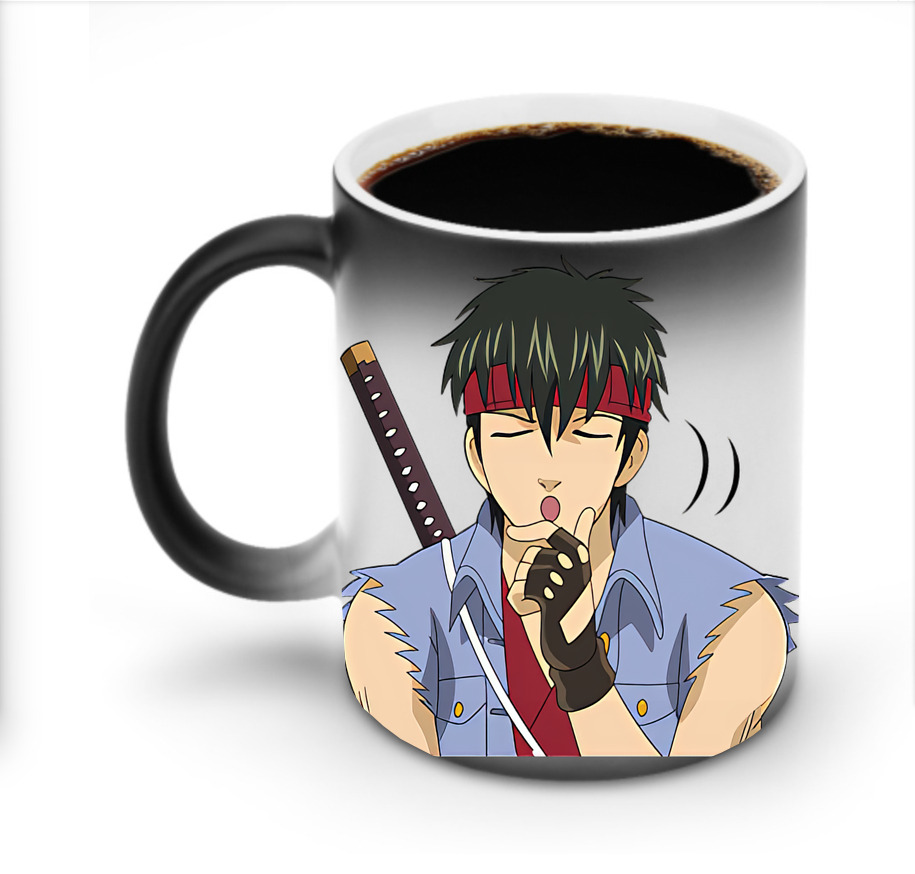 （画像用） ぎんたま 坂田銀時（さかたぎんとき） 神楽 志村新八（しむら しんぱち） GINTAMA Sakata Gintoki Kagura Shimura Shinpachi 温度変色マグカップ