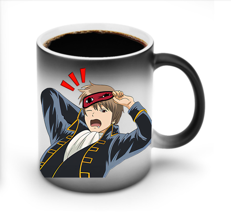 （画像用） ぎんたま 坂田銀時（さかたぎんとき） 神楽 志村新八（しむら しんぱち） GINTAMA Sakata Gintoki Kagura Shimura Shinpachi 温度変色マグカップ