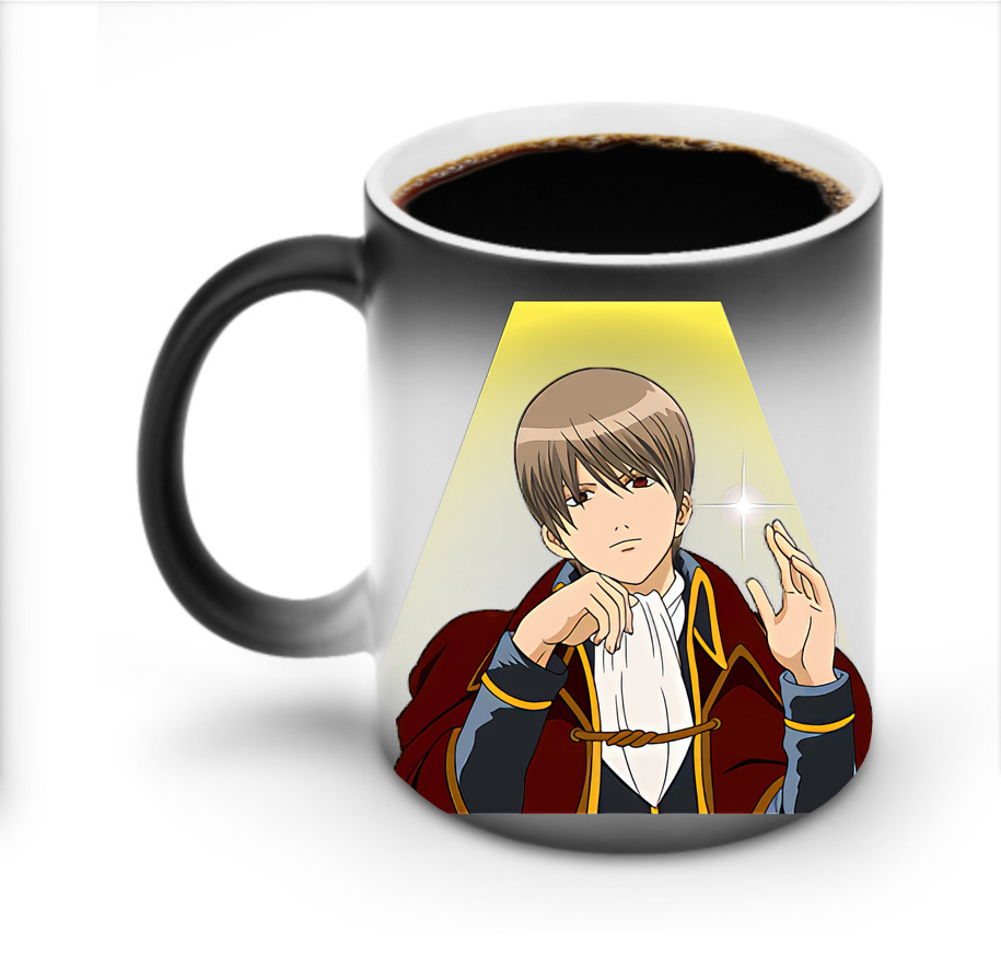 （画像用） ぎんたま 坂田銀時（さかたぎんとき） 神楽 志村新八（しむら しんぱち） GINTAMA Sakata Gintoki Kagura Shimura Shinpachi 温度変色マグカップ