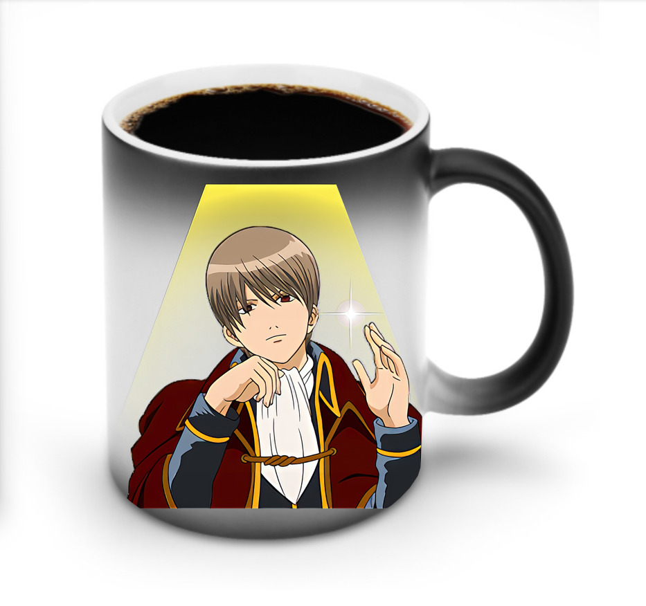 （画像用） ぎんたま 坂田銀時（さかたぎんとき） 神楽 志村新八（しむら しんぱち） GINTAMA Sakata Gintoki Kagura Shimura Shinpachi 温度変色マグカップ