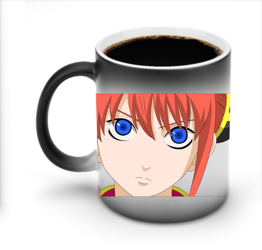 （画像用） ぎんたま 坂田銀時（さかたぎんとき） 神楽 志村新八（しむら しんぱち） GINTAMA Sakata Gintoki Kagura Shimura Shinpachi 温度変色マグカップ