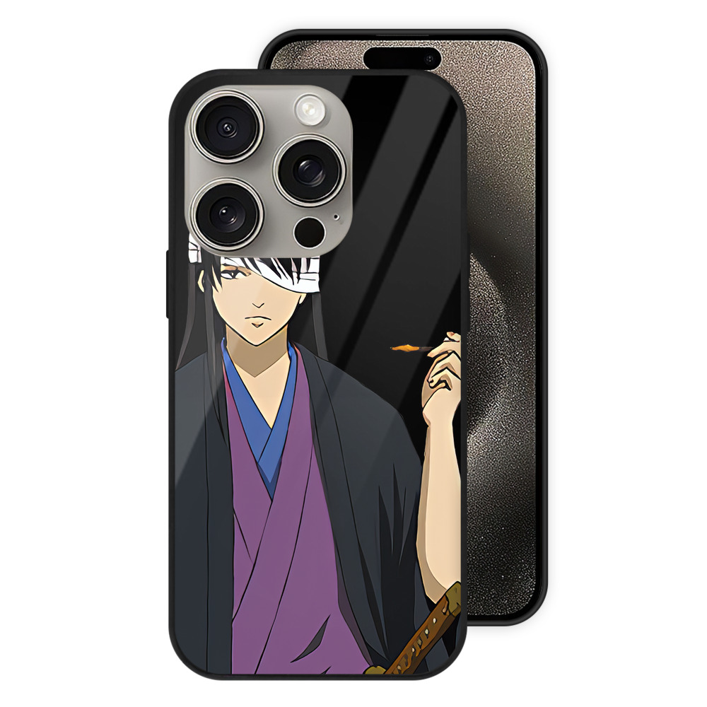（画像用） ぎんたま 坂田銀時（さかたぎんとき） 神楽 志村新八（しむら しんぱち） GINTAMA Sakata Gintoki Kagura Shimura Shinpachi 【iPhone15Pro対応】スマホケース 耐衝撃＆黄変防止 背面ガラス