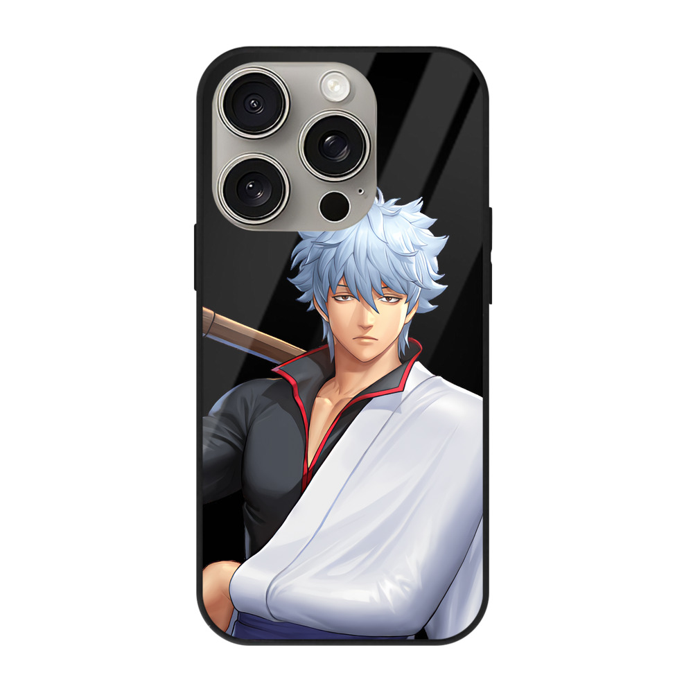 （画像用） ぎんたま 坂田銀時（さかたぎんとき） 神楽 志村新八（しむら しんぱち） GINTAMA Sakata Gintoki Kagura Shimura Shinpachi 【iPhone15Pro対応】スマホケース 耐衝撃＆黄変防止 背面ガラス