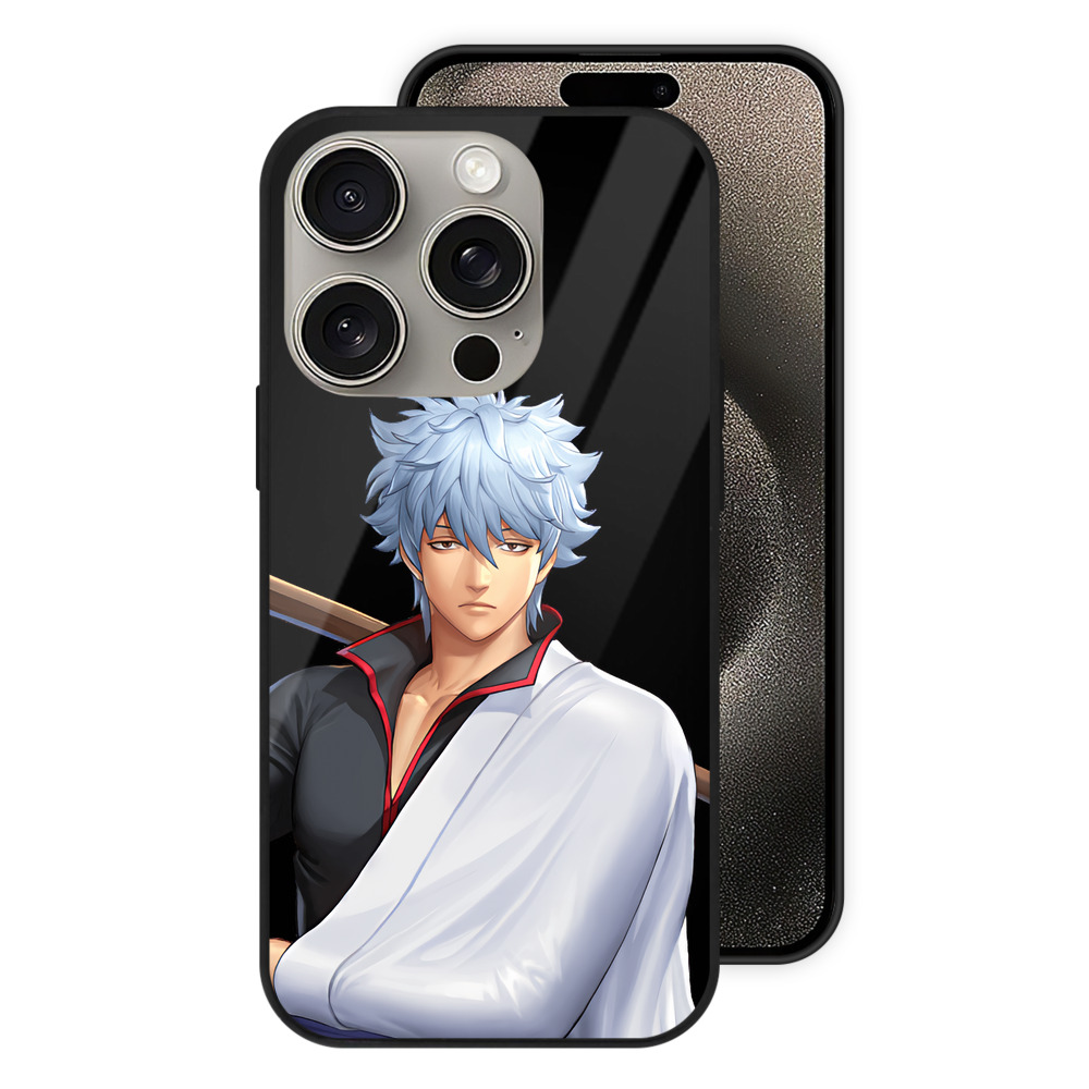 （画像用） ぎんたま 坂田銀時（さかたぎんとき） 神楽 志村新八（しむら しんぱち） GINTAMA Sakata Gintoki Kagura Shimura Shinpachi 【iPhone15Pro対応】スマホケース 耐衝撃＆黄変防止 背面ガラス