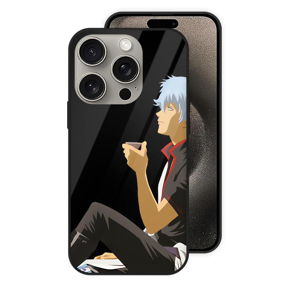 （画像用） ぎんたま 坂田銀時（さかたぎんとき） 神楽 志村新八（しむら しんぱち） GINTAMA Sakata Gintoki Kagura Shimura Shinpachi 【iPhone15Pro対応】スマホケース 耐衝撃＆黄変防止 背面ガラス